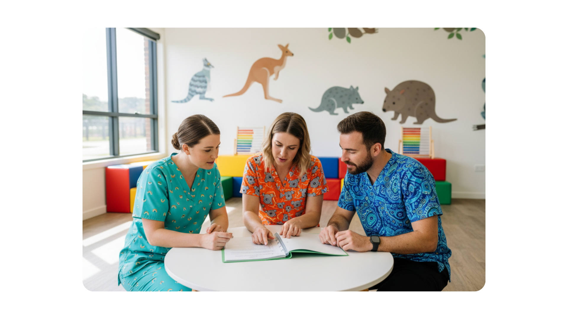 Allied health professionals collaborating